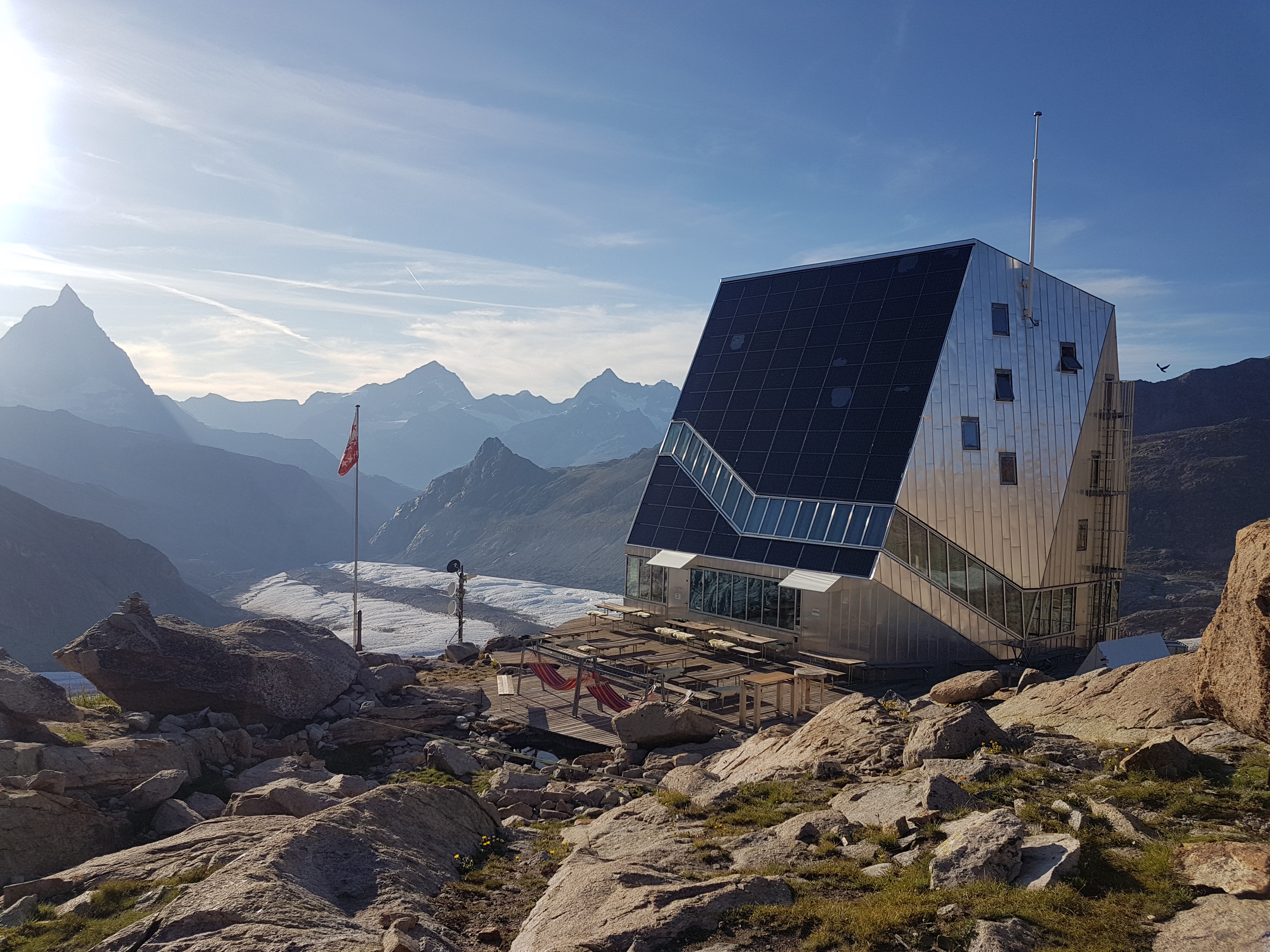 Während dem Abendessen in der Monterosahütte